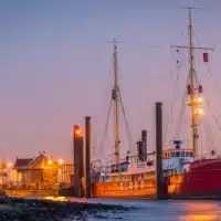 Museumshafen Hamburg Övelgönne an der Elbe